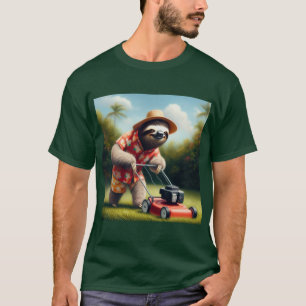 Luiaard maaien gazon t-shirt