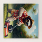 Luiaard Maait Grasveld Legpuzzel (Horizontaal)