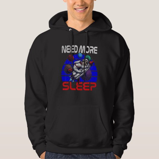 luiaard meer slaap nodig  retro ruimte luiaard hoodie (Voorkant)