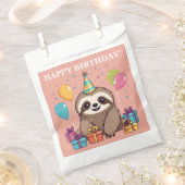 Luiaard Meisje Gelukkige Verjaardag Roze Dier Fun Bedankzakje (Geknipt)