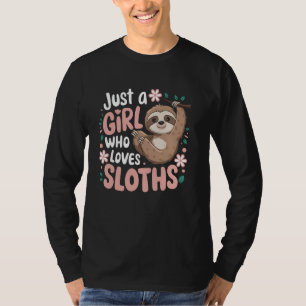 Luiaard meisje Schattig dier liefhebber Schattige T-shirt