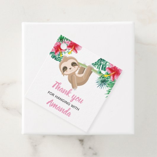 luiaard meisje verjaardag bedankjes labels (In situ)