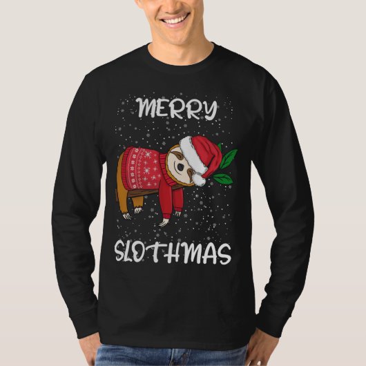 Luiaard Merry Kersttrui Santa Sloth Merry SL T-shirt (Voorkant)