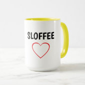Luiaard met een kopje koffie mok (Voorkant rechts)