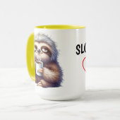 Luiaard met een kopje koffie mok (Voorkant links)