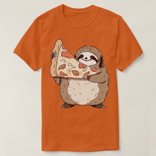 Luiaard met een pizzapunt 3 t-shirt (Design voorkant)
