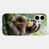 Luiaard met een regenboog ijskegel Case-Mate iPhone case (Achterkant (horizontaal))