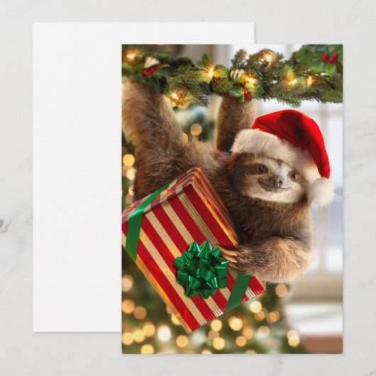 Luiaard met geschenken kaart (Voorkant / Achterkant)