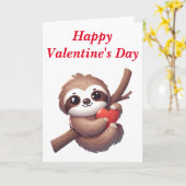 Luiaard met hart Valentijnsdag Kaart (Gele Bloem)