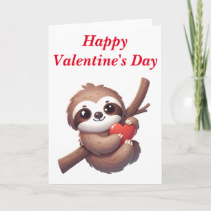 Luiaard met hart Valentijnsdag  Kaart