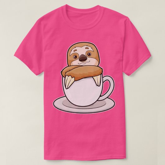 Luiaard met kop koffie 2 t-shirt (Design voorkant)