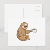 Luiaard met kopje koffie briefkaart (Voorkant / Achterkant)