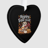 Luiaard met pompoengewürce blij Herfst Yall herfst Ornament (voorkant)