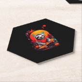 Luiaard met skateboard op Halloween Night Classic  Kartonnen Onderzetters (Schuin)