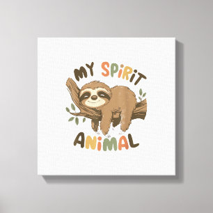 Luiaard Mijn Spirituele Dier Grafisch Grappige Lui Canvas Afdruk