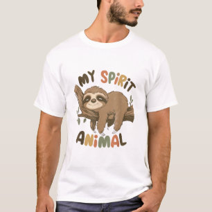 Luiaard Mijn Spirituele Dier Grafisch Grappige Lui T-shirt