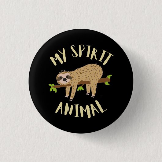luiaard mijn spirituele dier ronde button 3,2 cm (Voorkant)