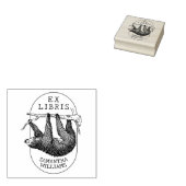 luiaard, modern ex libris boek rubberstempel (Gestempeld)