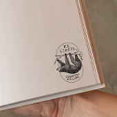 luiaard, modern ex libris boek rubberstempel