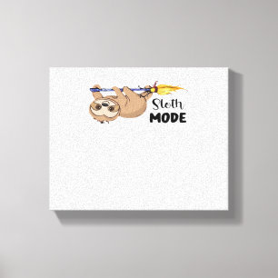 Luiaard Modus Klassiek T-Shirt Canvas Afdruk