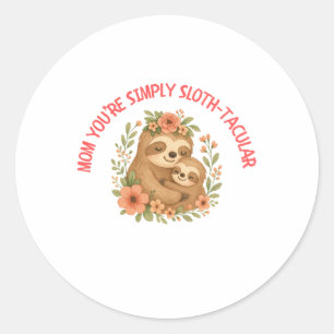 Luiaard Moeder Moederdag Ronde Sticker