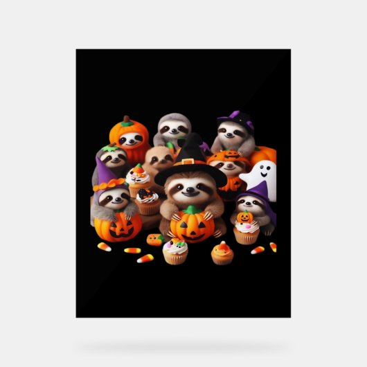 Luiaard Mooie luiheid Klassiek T-shirt Acryl Bord (Voorkant)