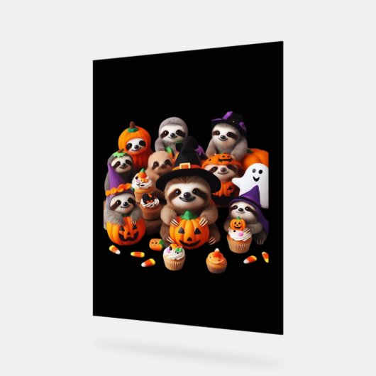 Luiaard Mooie luiheid Klassiek T-shirt Acryl Bord (Hoek)