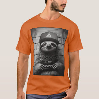 Luiaard Mugshot Niet Snel Niet Woedend T-shirt