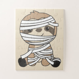 luiaard mummie pompoen luiaards gelukkig halloween legpuzzel