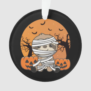 luiaard mummie pompoen luiaards gelukkig halloween ornament