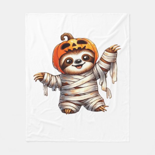Luiaard Mummy Halloween Classic T-Shirt Fleece Deken (Voorkant)