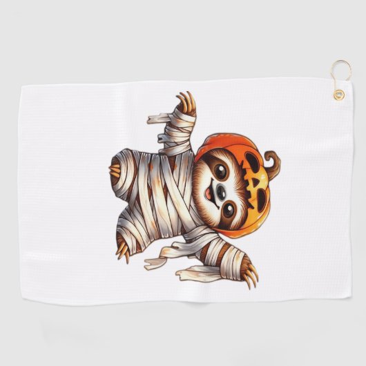 Luiaard Mummy Halloween Classic T-Shirt Golfhanddoek (Horizontaal)