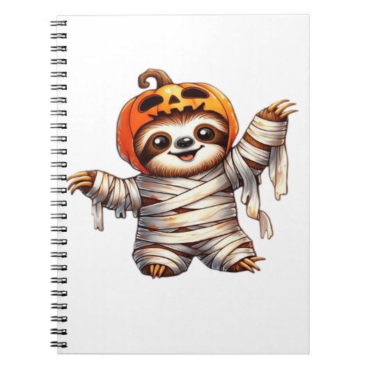 Luiaard Mummy Halloween Classic T-Shirt Notitieboek (Voorkant)
