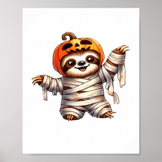 Luiaard Mummy Halloween Classic T-Shirt Poster (Voorkant)