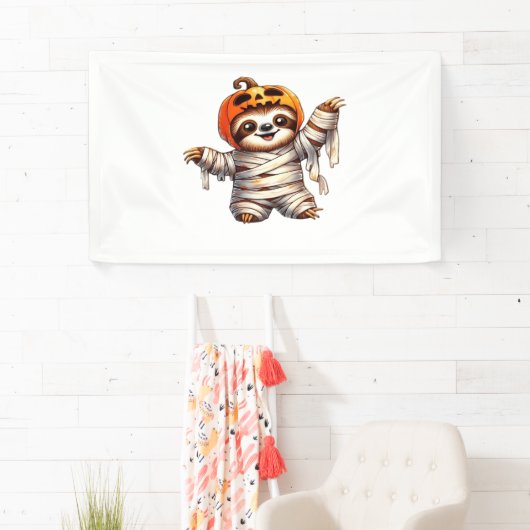 Luiaard Mummy Halloween Classic T-Shirt Spandoek (Insitu)