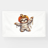 Luiaard Mummy Halloween Classic T-Shirt Spandoek (Horizontaal)