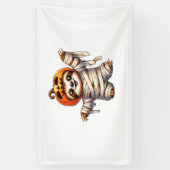 Luiaard Mummy Halloween Classic T-Shirt Spandoek (Verticaal)