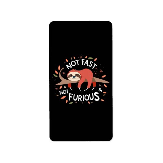 luiaard - niet snel, niet woedend etiket (Voorkant)