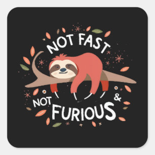 Luiaard - Niet Snel Niet Woedend Vierkante Sticker