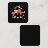 luiaard - niet snel, niet woedend vierkante visitekaartje (Voorkant / Achterkant)