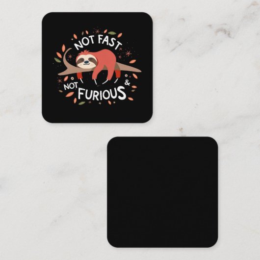 luiaard - niet snel, niet woedend vierkante visitekaartje (Voorkant / Achterkant)