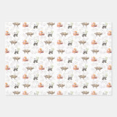 luiaard octopus panda party inpakpapier vel (Voorkant)