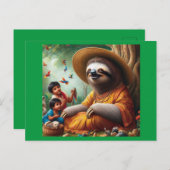 Luiaard Oma Briefkaart (Voorkant / Achterkant)