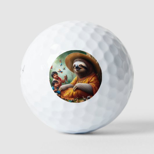 Luiaard Oma Golfballen (Voorkant)