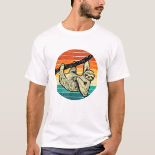 Luiaard omhelst tak - Retro dierliefhebber T-shirt