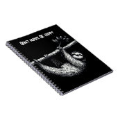 Luiaard op boomtak met citaat notitieboek (Rechterzijde)