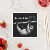 Luiaard op boomtak met citaat servet (Insitu)