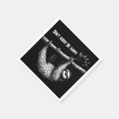 Luiaard op boomtak met citaat servet (Hoek)