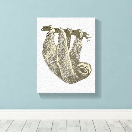 Luiaard op Canvas Afdruk (Insitu (Houten vloer))