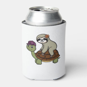 Luiaard op een schildpad Classic T-Shirt Blikjeskoeler
